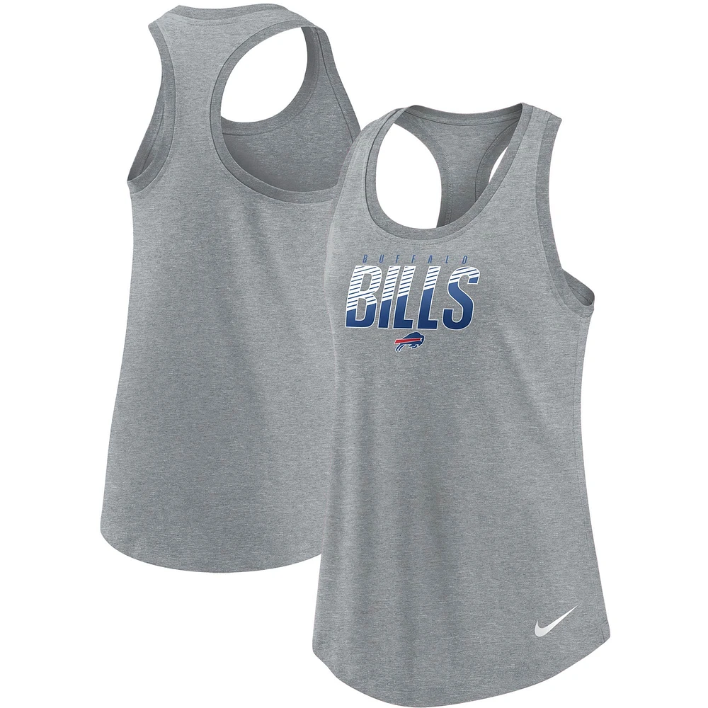 Women's Nike Heathered Charcoal Buffalo Bills Light Impact Performance Racerback Tank Top