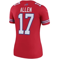 Haut de performance Nike Alternate Legend Player pour femme Josh Allen Red Buffalo Bills