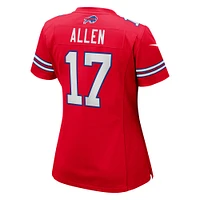 Maillot de joueur Nike Josh Allen des Buffalo Bills rouge pour femme