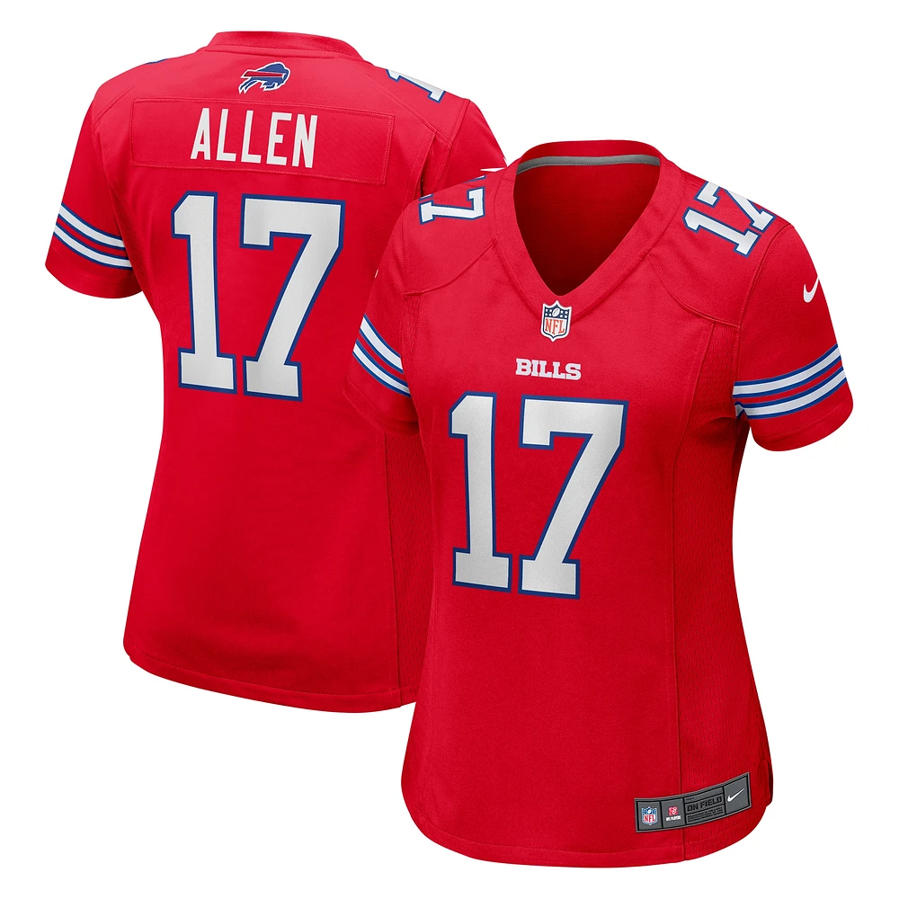 Maillot de joueur Nike Josh Allen des Buffalo Bills rouge pour femme