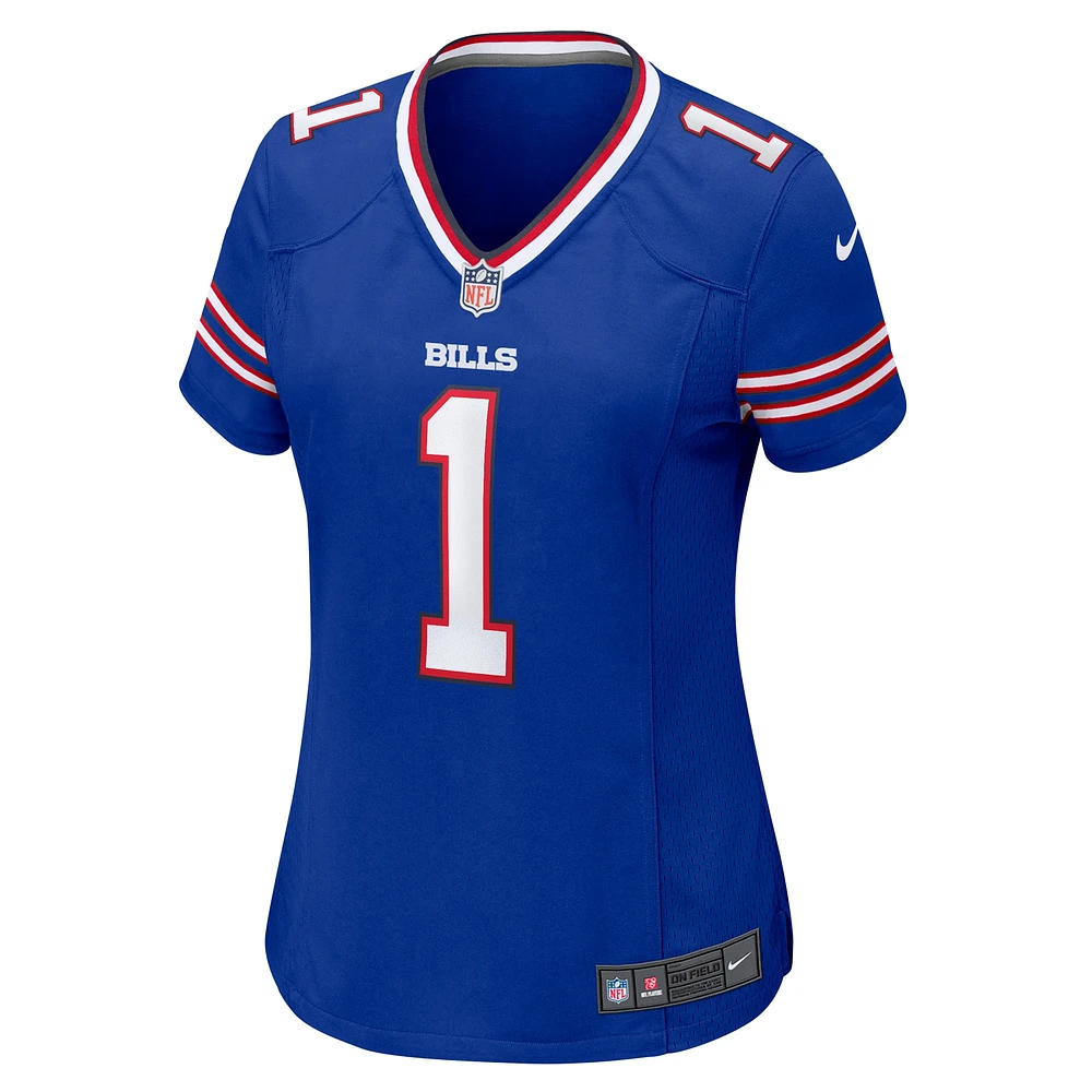 Maillot de match Nike numéro 1 Bride Royal Buffalo Bills pour femme