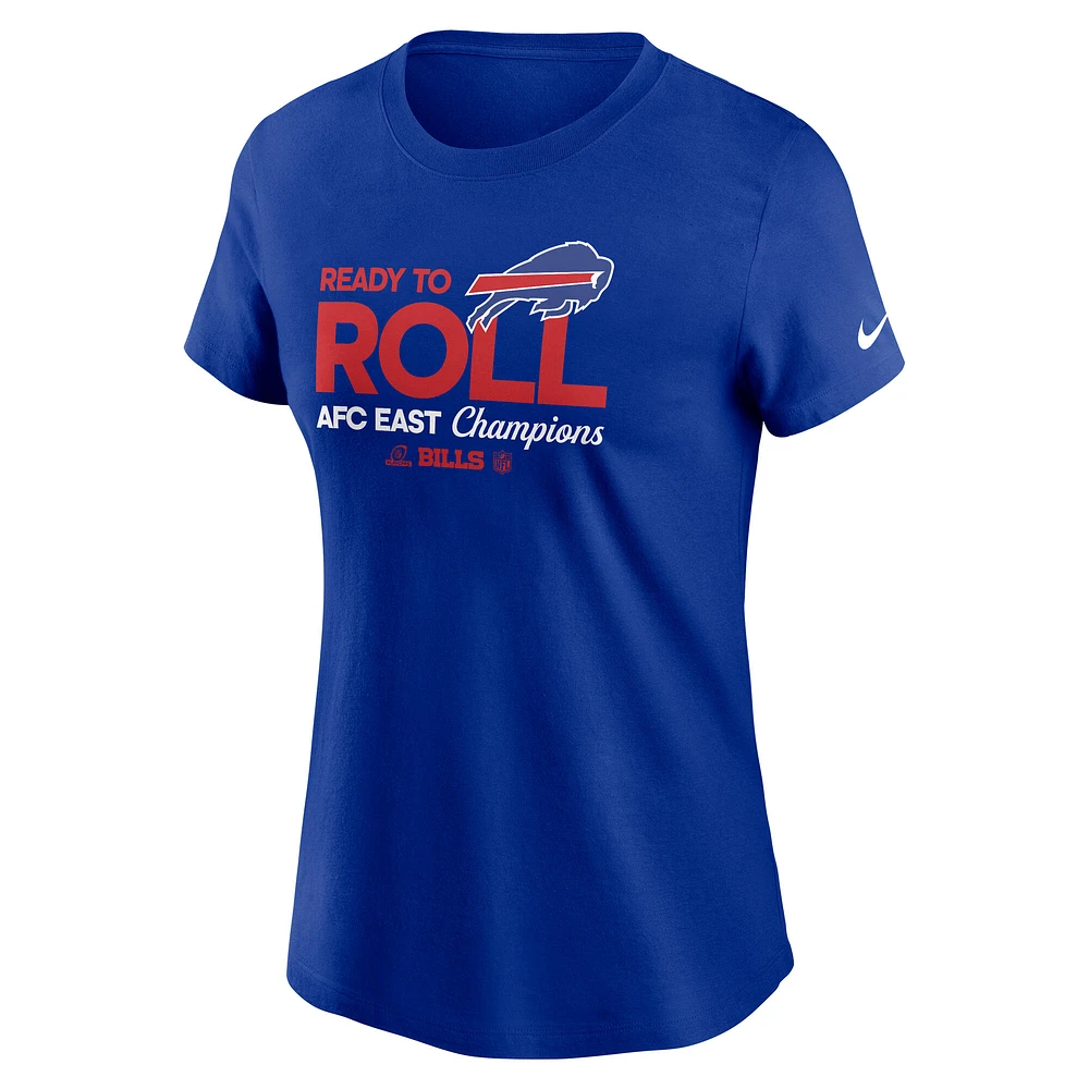 T-shirt Nike Royal Buffalo Bills 2024 AFC East Division Champions Locker Room Trophy Collection pour femme