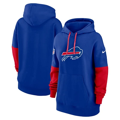 Sweat à capuche en polaire Nike Royal Buffalo Bills 2024 Sideline Essential pour femme