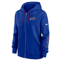 Sweat à capuche entièrement zippé Nike Royal Buffalo Bills Phoenix pour femme