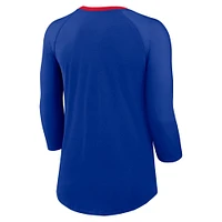 Women's Nike Royal Buffalo Bills Raglan 3/4 Sleeve T-Shirt