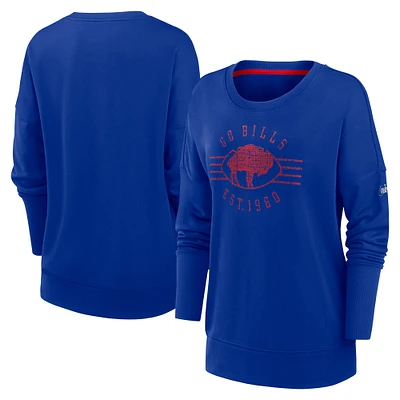 Sweat-shirt Nike Royal Buffalo Bills Rewind Playback Icon Performance pour femme