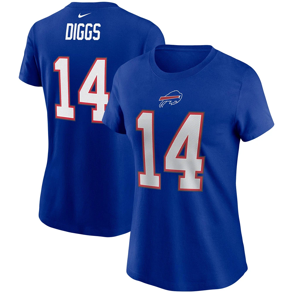 T-shirt avec nom et numéro Nike Stefon Diggs Royal Buffalo Bills pour femme