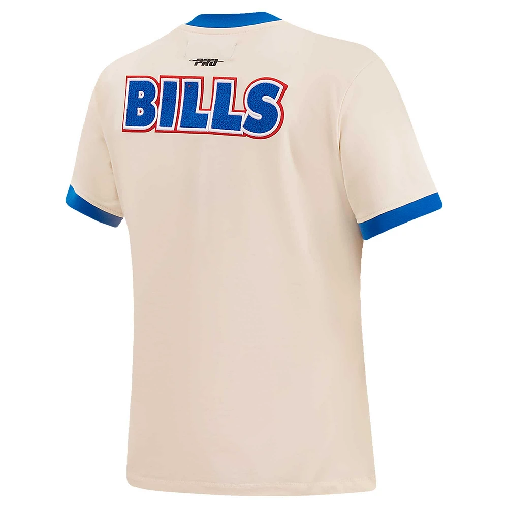 T-shirt à sonnerie classique rétro Pro Standard Cream Buffalo Bills pour femmes