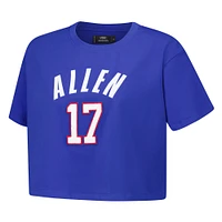 Women's Pro Standard Josh Allen Royal Buffalo Bills Player Name & Number Cropped Boxy T-Shirt