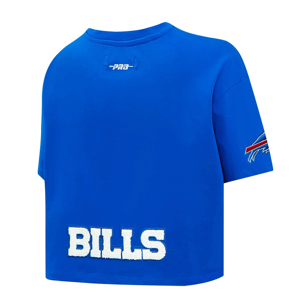 Women's Pro Standard Josh Allen Royal Buffalo Bills Player Name & Number Cropped Boxy T-Shirt