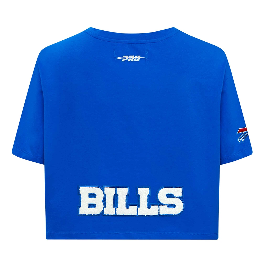 Women's Pro Standard Josh Allen Royal Buffalo Bills Player Name & Number Cropped Boxy T-Shirt