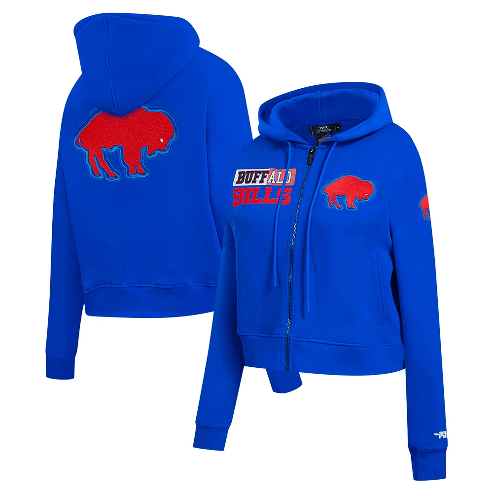 Sweat à capuche zippé avec logo fendu Pro Standard Royal Buffalo Bills pour femme