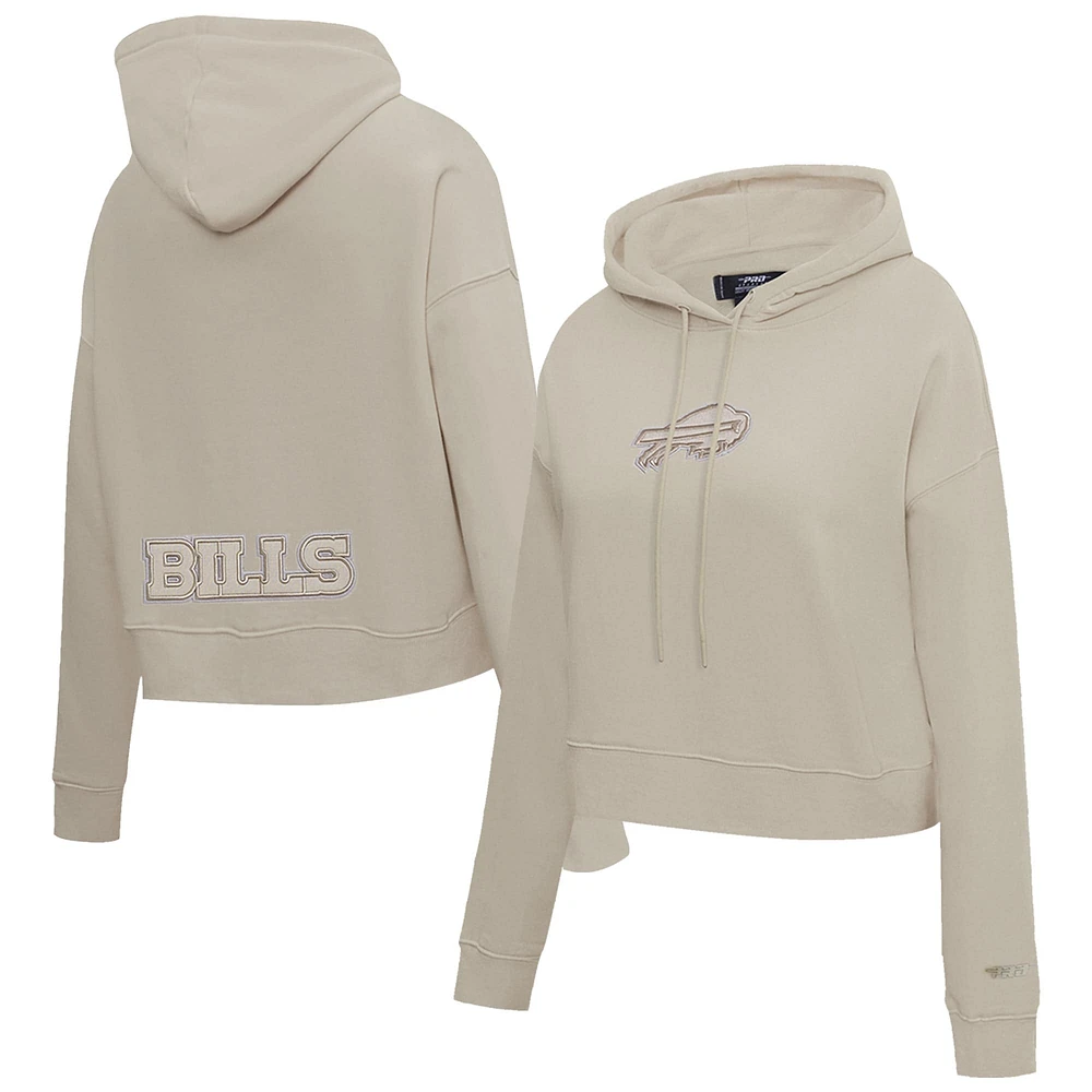 Women's Pro Standard Tan Buffalo Bills Neutral Fleece Cropped Pullover Hoodie