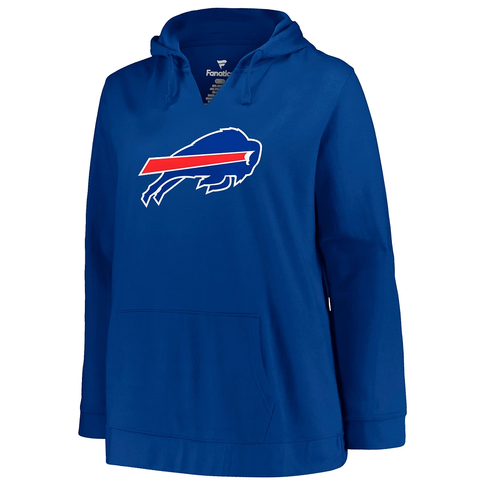 Women's Profile Josh Allen Royal Buffalo Bills Plus Player Name & Number Pullover Hoodie