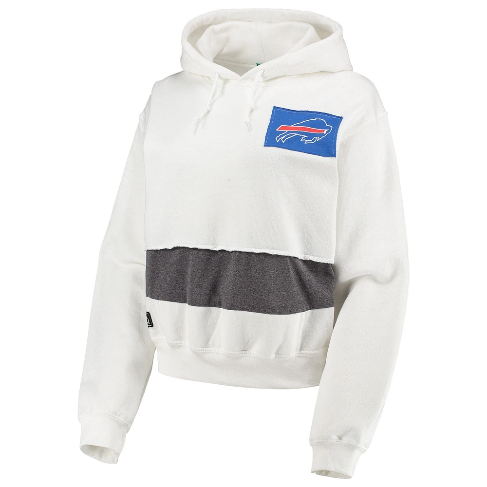 Women's Refried Apparel White Buffalo Bills Sustainable Crop Dolman Pullover Hoodie