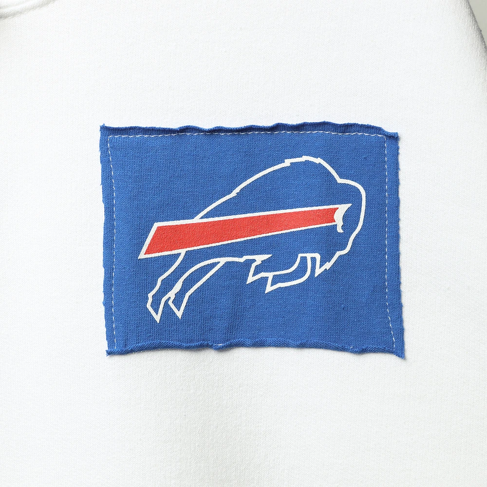 Women's Refried Apparel White Buffalo Bills Sustainable Crop Dolman Pullover Hoodie