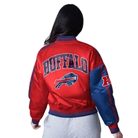 Women's Starter  Blue Buffalo Bills Zone Blitz Cropped Varsity Full-Snap Jacket