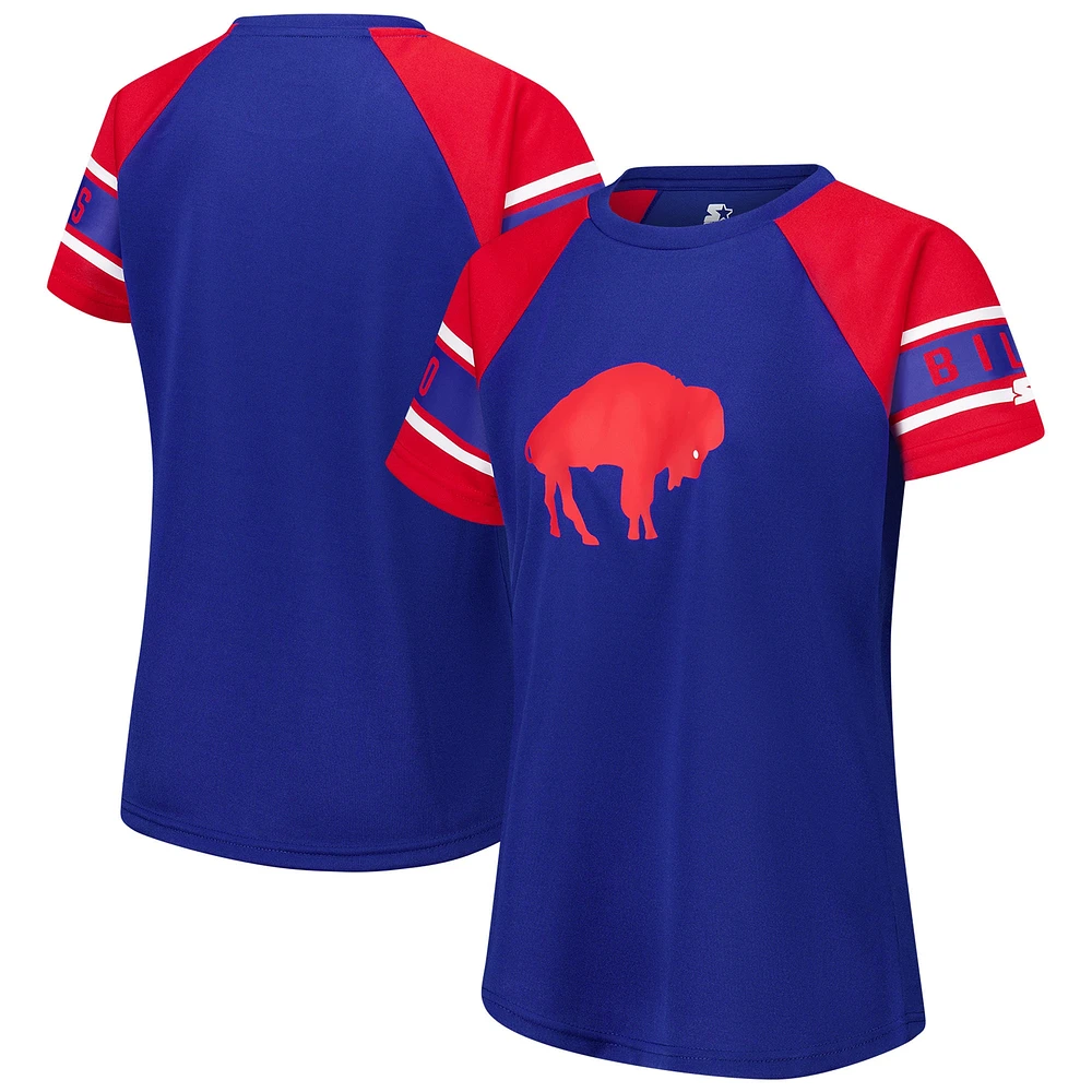 Haut raglan à blocs de couleurs Starter Royal Buffalo Bills 1st Rounder pour femmes