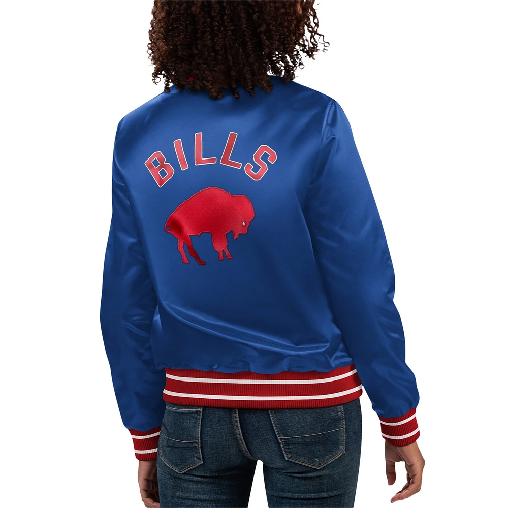 Women's Starter Royal Buffalo Bills Full Count Satin Full-Snap Varsity Jacket