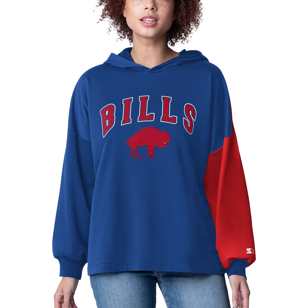 Women's Starter Royal Buffalo Bills Power Move Long Sleeve Pullover Hoodie