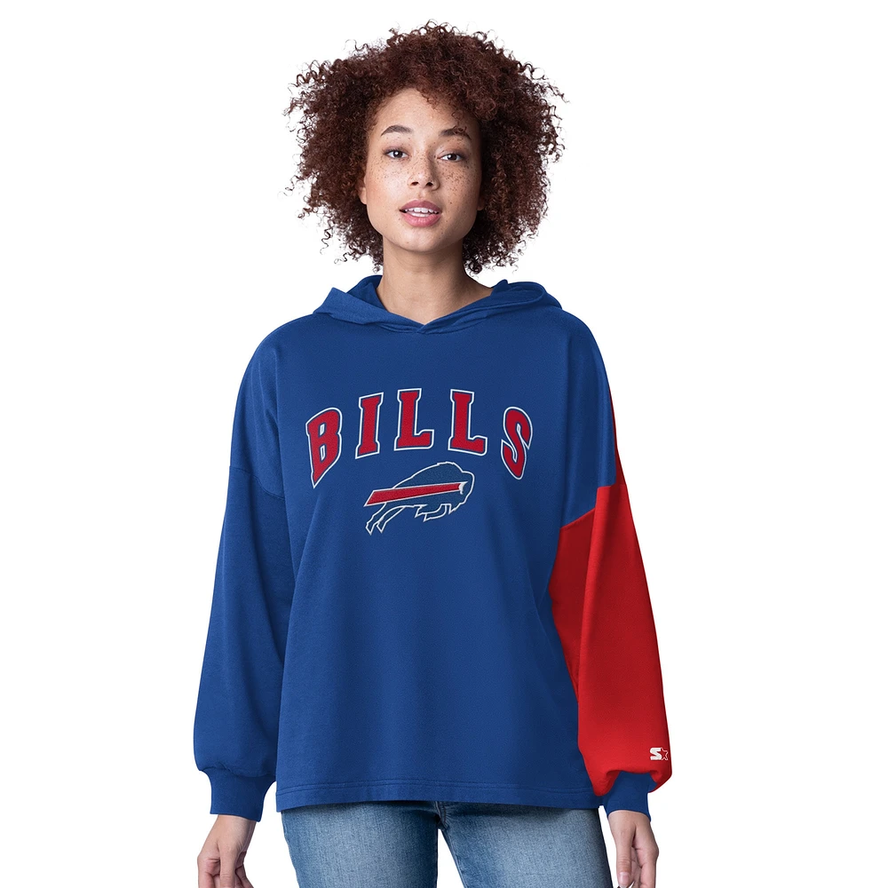 Women's Starter Royal Buffalo Bills Power Move Long Sleeve Pullover Hoodie