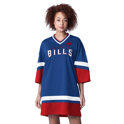 Robe de sport à manches 3/4 pour femme Starter Royal Buffalo Bills Slap Shot