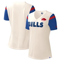 T-shirt blanc à encolure en V pour femme Buffalo Bills Kick Start Starter