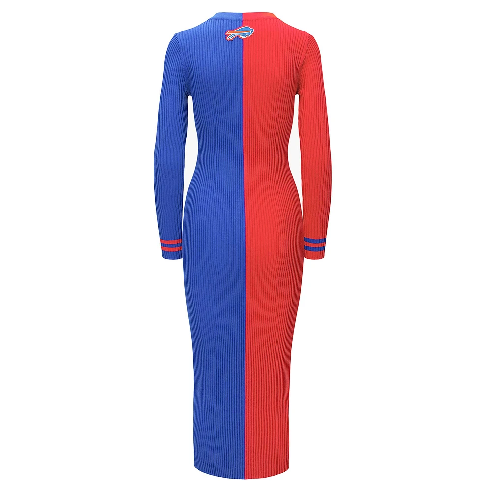 Robe pull boutonnée en tricot Shoko STAUD rouge/royal Buffalo Bills pour femmes