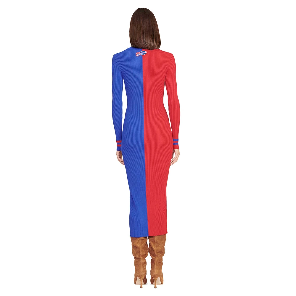 Robe pull boutonnée en tricot Shoko STAUD rouge/royal Buffalo Bills pour femmes