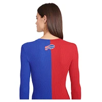 Women's STAUD Red/Royal Buffalo Bills Shoko Knit Button-Up Sweater Dress