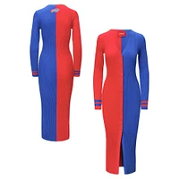 Robe pull boutonnée en tricot Shoko STAUD rouge/royal Buffalo Bills pour femmes