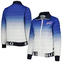 Blouson matelassé zippé The Wild Collective Buffalo Bills pour femme, bleu roi/blanc