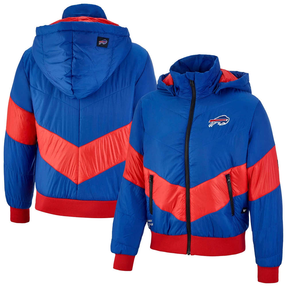 Women's The Wild Collective Royal Buffalo Bills Puffer Full-Zip Hoodie Jacket