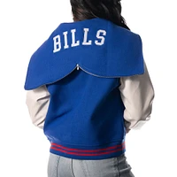 Veste universitaire à capuche bouton-pression pour femme The Wild Collective Royal Buffalo Bills Sailor