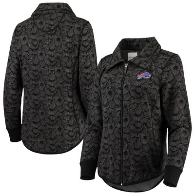 Women's Tommy Bahama Black Buffalo Bills Sport Shell We Dance Tri-Blend Full-Zip Sweatshirt