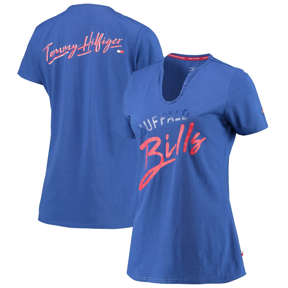 Women's Tommy Hilfiger Royal Buffalo Bills Riley V-Neck T-Shirt