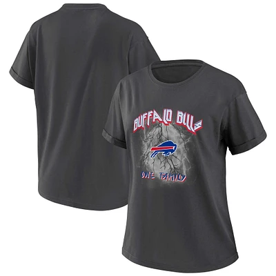 Women's WEAR by Erin Andrews Charcoal Buffalo Bills Boyfriend T-Shirt