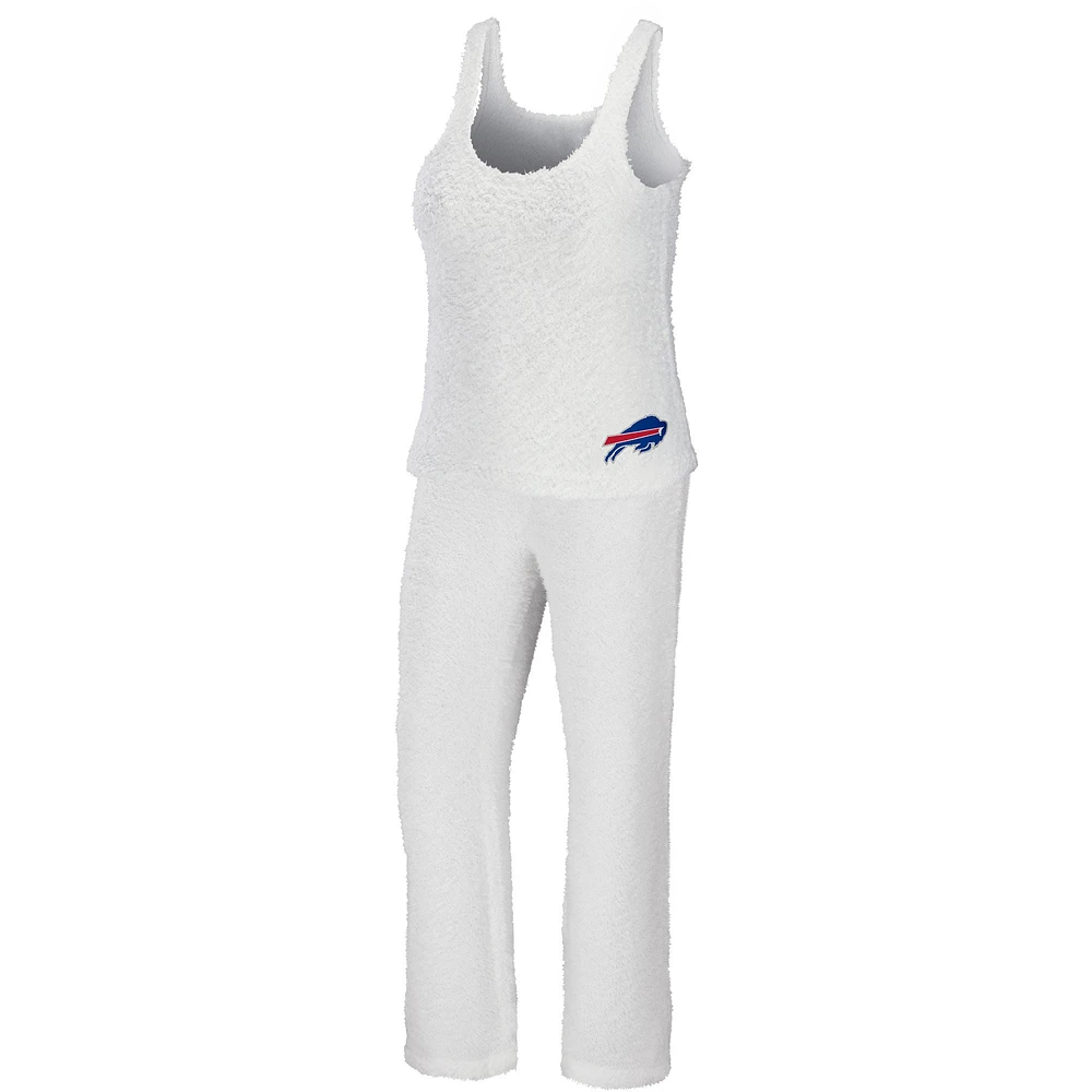 Women's WEAR by Erin Andrews Cream Buffalo Bills Plus Cozy Scoop Neck Tank Top & Pants Set