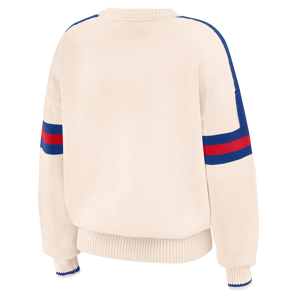 Pull rayé Buffalo Bills crème WEAR by Erin Andrews pour femme