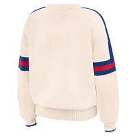 Women's WEAR by Erin Andrews  Cream Buffalo Bills Stripe Pullover Sweater