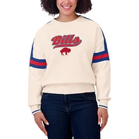 Women's WEAR by Erin Andrews  Cream Buffalo Bills Stripe Pullover Sweater