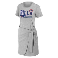 Robe t-shirt nouée pour femme WEAR by Erin Andrews, gris chiné, Buffalo Bills