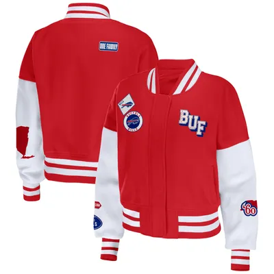 Buffalo Bills WEAR by Erin Andrews Women's Full-Zip Varsity Jacket - Red/White