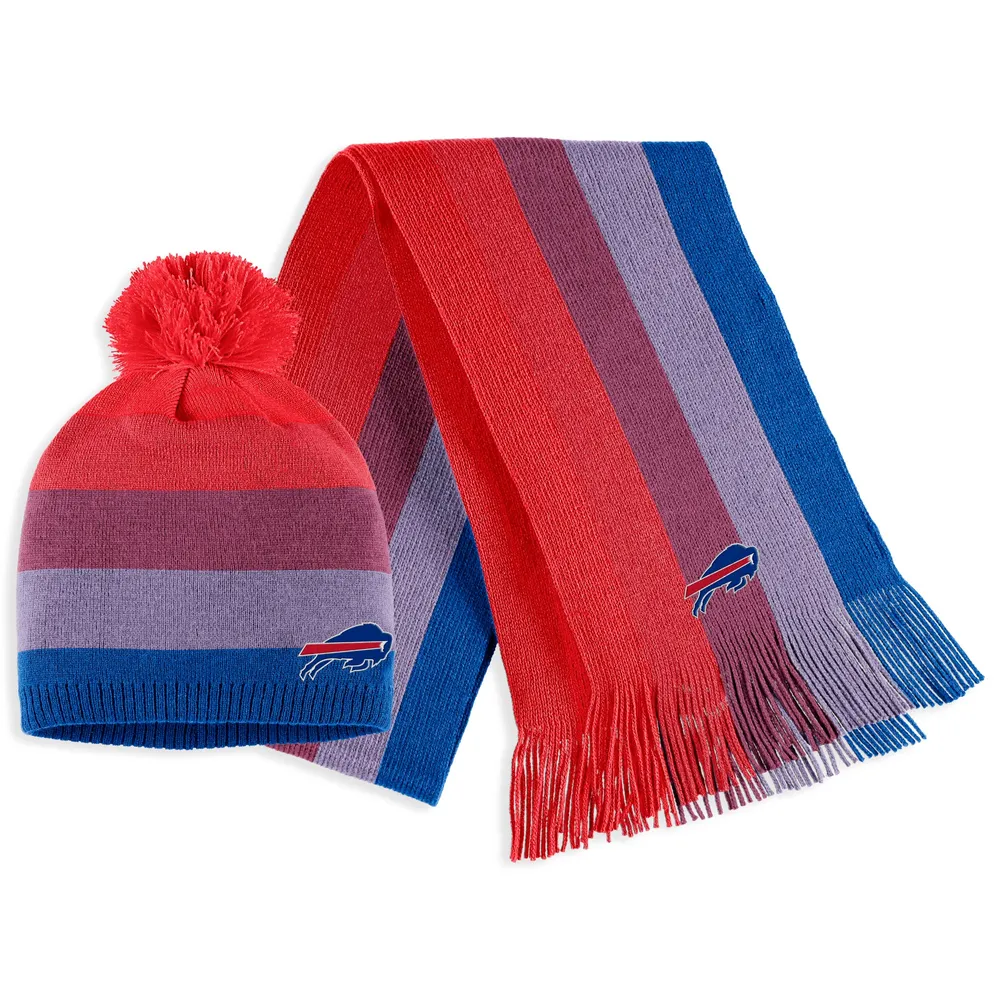 WEAR by Erin Andrews Women's WEAR by Erin Andrews Red Buffalo Bills Ombre  Pom Knit Hat and Scarf Set