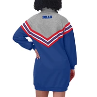 Robe à rayures chevrons Buffalo Bills Royal/Heather Grey pour femme WEAR by Erin Andrews