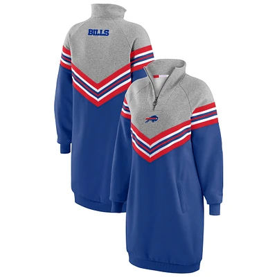 Robe à rayures chevrons Buffalo Bills Royal/Heather Grey pour femme WEAR by Erin Andrews