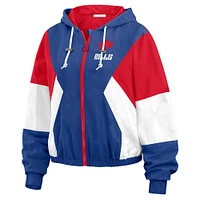 Women's WEAR by Erin Andrews Royal/Red Buffalo Bills Color Block Full-Zip Windbreaker Jacket