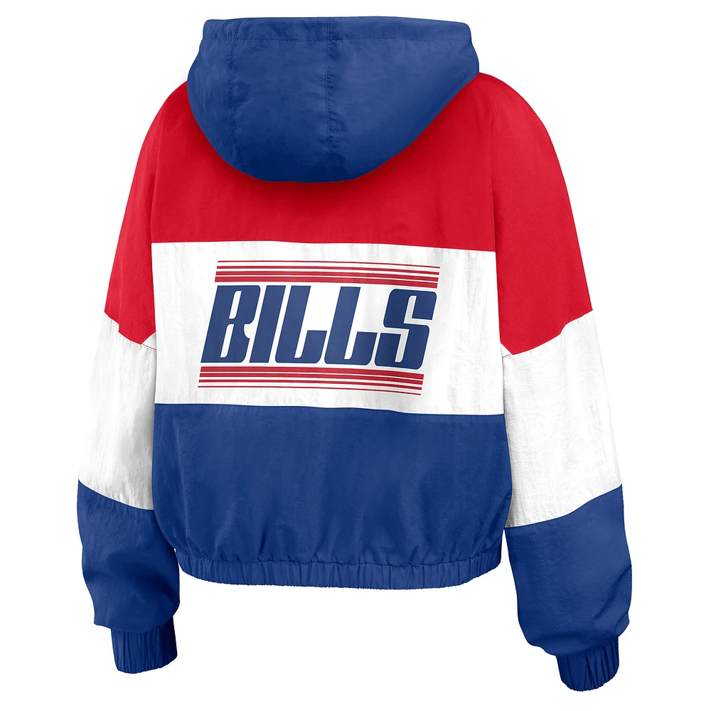 Women's WEAR by Erin Andrews Royal/Red Buffalo Bills Color Block Full-Zip Windbreaker Jacket