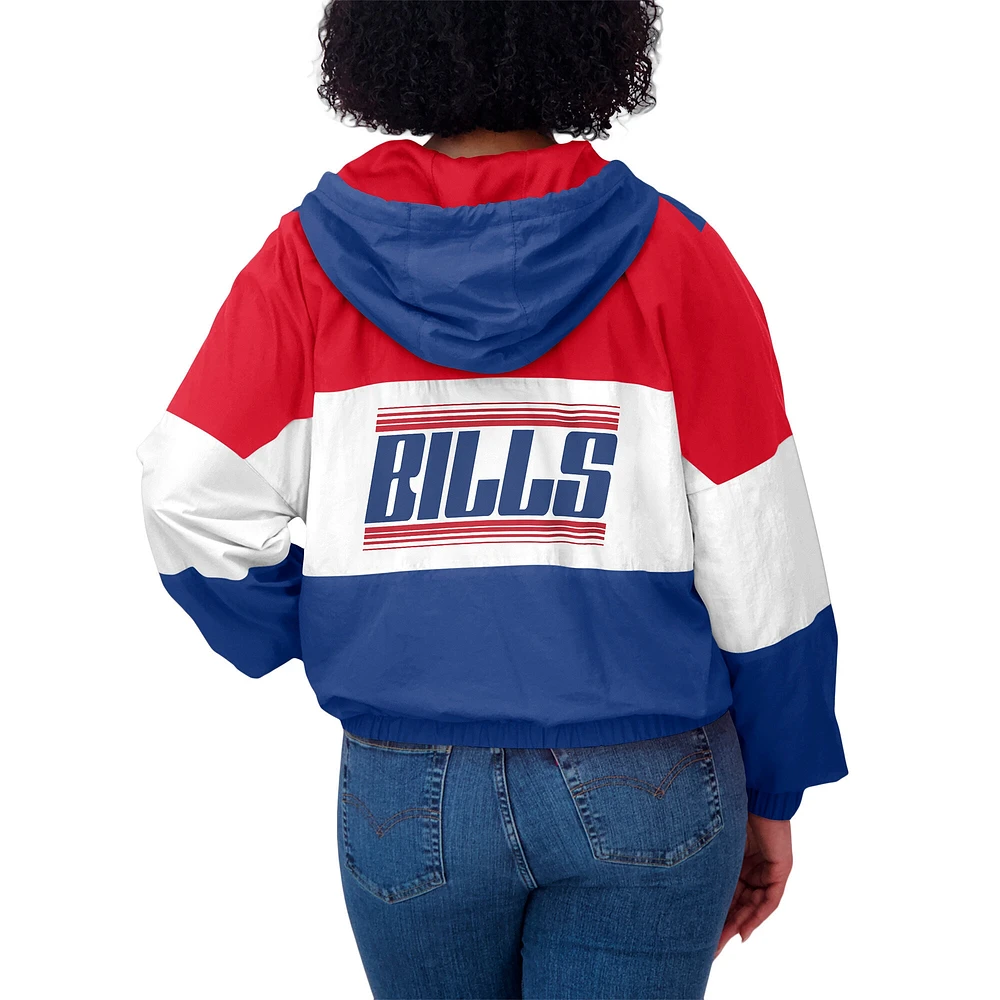 Women's WEAR by Erin Andrews Royal/Red Buffalo Bills Color Block Full-Zip Windbreaker Jacket