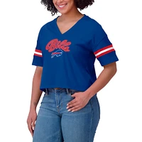 T-shirt boxy à blocs de couleurs grande taille Buffalo Bills Royal/White pour femme WEAR by Erin Andrews